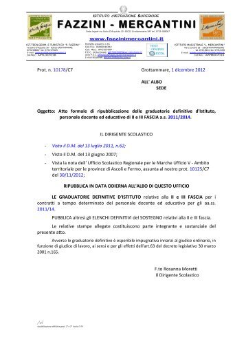 Decreto di ripubblicazione - IIS Fazzini-Mercantini