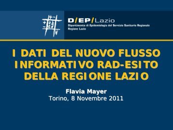 I dati del nuovo flusso informativo RAD-esito della Regione Lazio