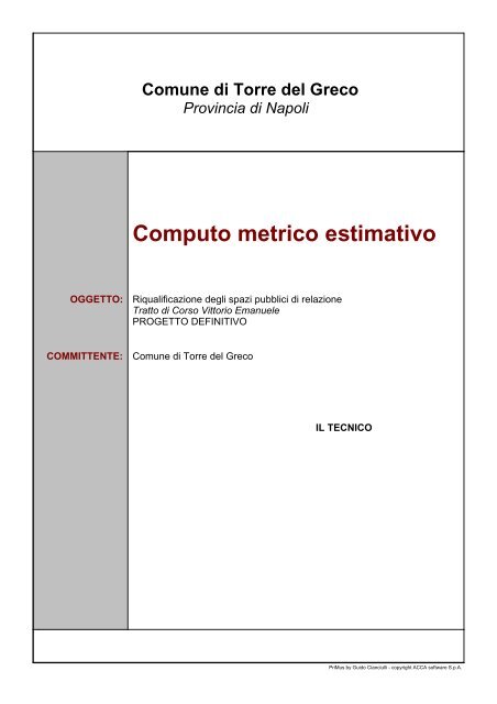 Computo metrico estimativo - Comune di Torre del Greco