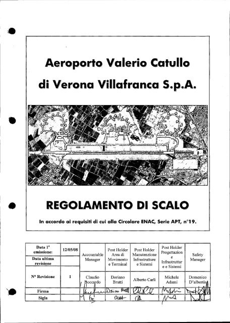 Regolamento di scalo - Aeroporto di Verona