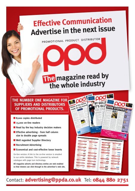 Contact: advertising@ppda.co.uk Tel: 0844 880 2751 - PPD Magazine