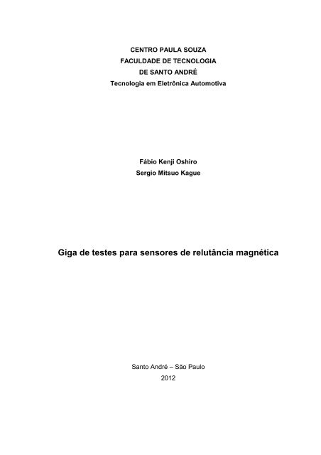 Giga de testes para sensores de relutÃ¢ncia ... - fatec santo andrÃ©