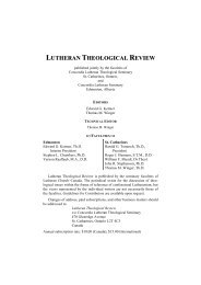 LUTHERAN THEOLOGICAL REVIEW - Brock University