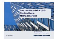 Das revidierte DBA USA: Neuland beim Methodenartikel - IfA