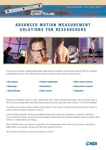 ADVANCED MOTION MEASUREMENT SOLUTIONS FOR ...