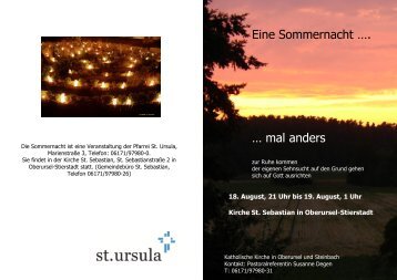 Eine Sommernacht â¦. â¦ mal anders - Katholisches Oberursel