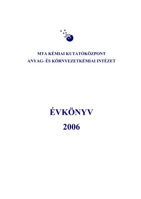 ÃVKÃNYV 2006 - MTA TTK