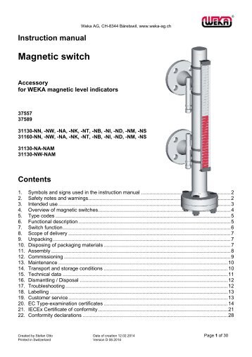 Magnetic switch - WEKA AG