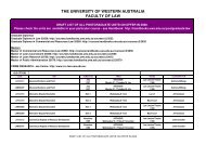 THE UNIVERSITY OF WESTERN AUSTRALIA ... - Current Students