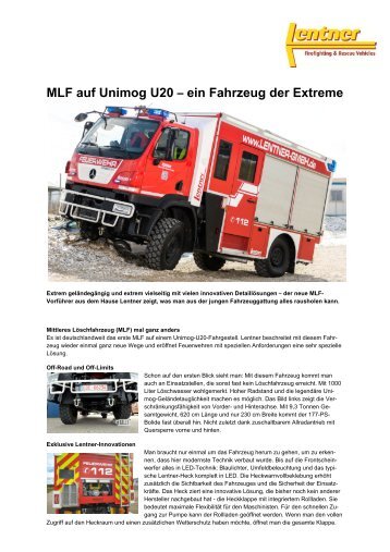 MLF auf Unimog U20 â ein Fahrzeug der Extreme - Lentner