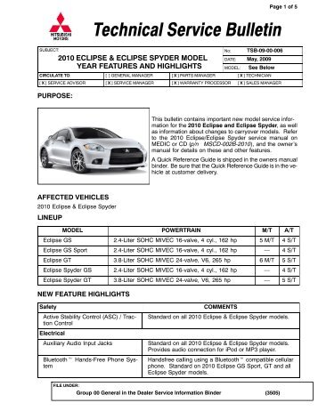 technical service bulletin tsb 052510 pg tec llc technical service bulletin tsb 052510 pg tec llc