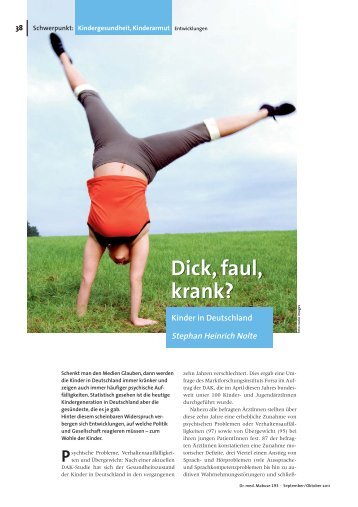 Dick, faul krank? Kinder in Deutschland - Mabuse Verlag