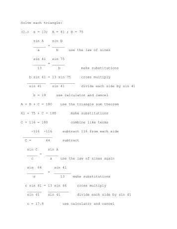 laws of sines and cosines