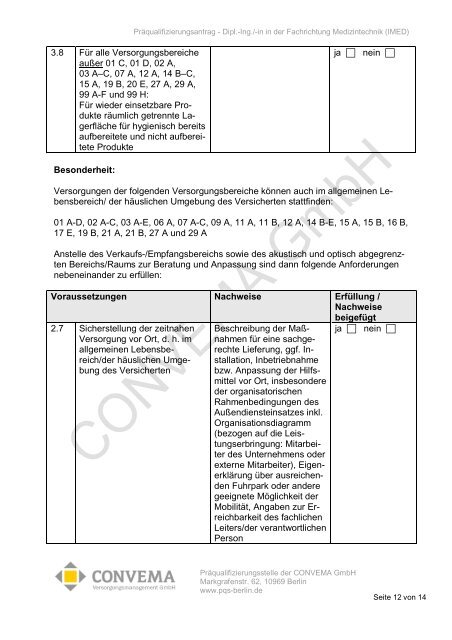 Dipl.-Ing. Fachrichtung Medizintechnik - Convema