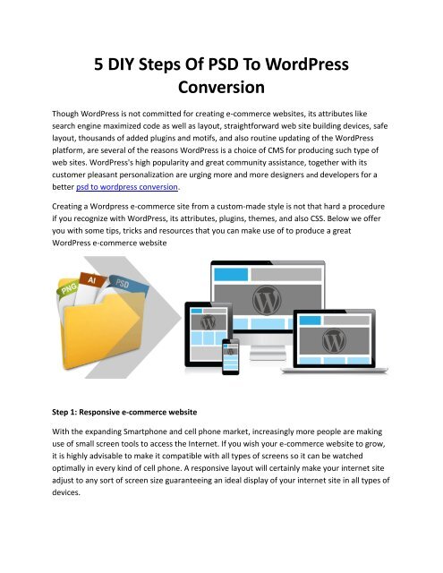 5 DIY Steps Of PSD To WordPress Conversion