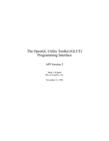 GLUT Specifications - OpenGL
