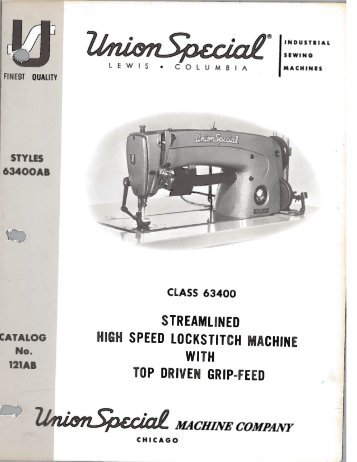 Parts book for Union Special 63400AB - Superior Sewing Machine ...