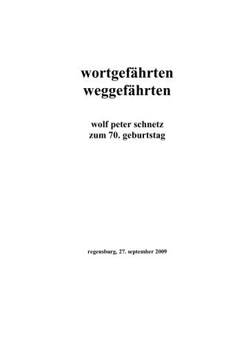 Festschrift - Verband deutscher Schriftsteller Ostbayern