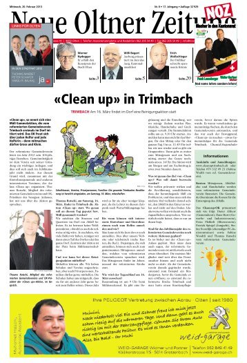 Â«Clean upÂ» in Trimbach - Aktuelle Ausgabe