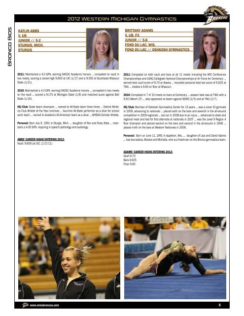 2012 Bio/Record Book - Western Michigan University Athletics ...