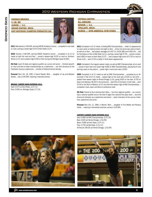 2012 Bio/Record Book - Western Michigan University Athletics ...