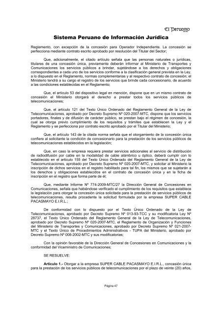 Sistema Peruano de InformaciÃ³n JurÃ­dica - SPIJ - Ministerio de Justicia