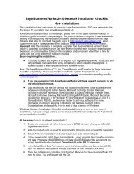 Sage BusinessWorks 2010 Network Installation Checklist New ...