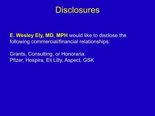 Liberation from Mechanical Ventilation E. Wesley Ely, MD, MPH