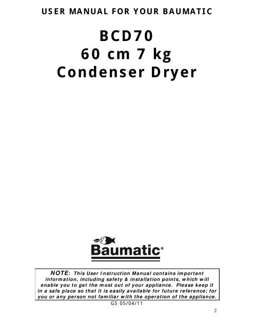 Condenser Dryer - Baumatic
