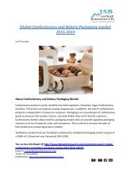 JSB Market Research: Global Confectionery and Bakery Packaging market 2015-2019