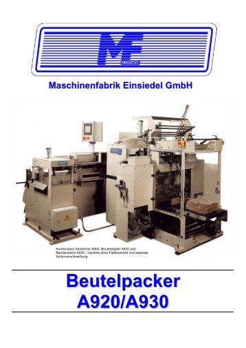 Beutelpacker A920/A930 - Maschinenfabrik Einsiedel GmbH