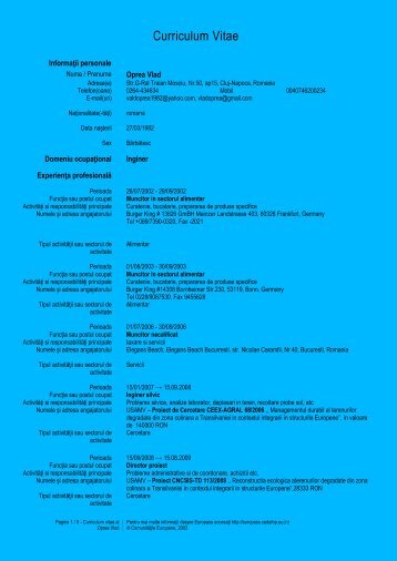 phd. Oprea Vlad - USAMV Cluj-Napoca