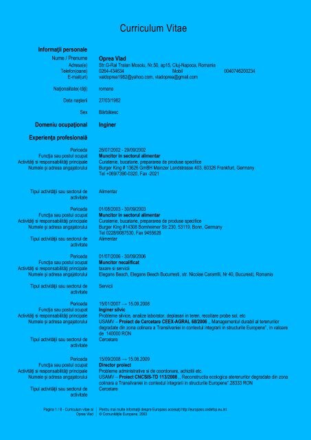 phd. Oprea Vlad - USAMV Cluj-Napoca
