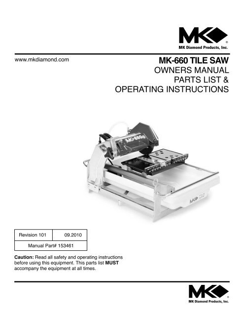 MK 660 tile saw MK Diamond Products