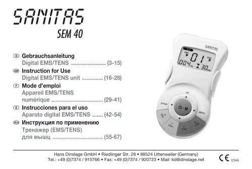 Sanitas SEM 43 appareil d'électrostimulation num…