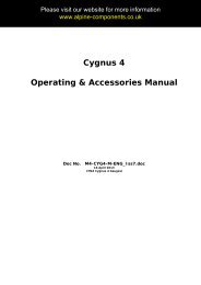 Cygnus 4 General Purpose Manual - Alpine Components