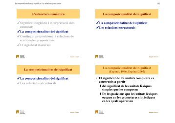 La composicionalitat del significat i les relacions estructurals