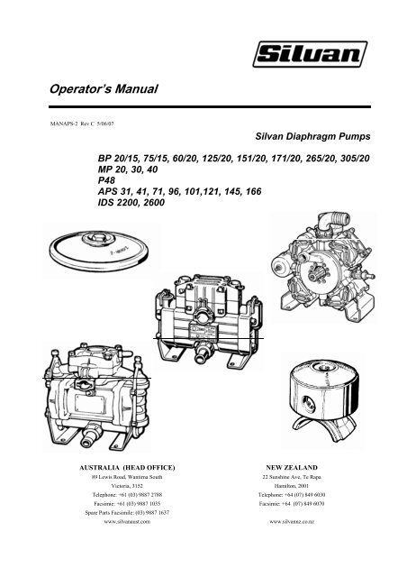 Operator's Manual - Silvan Australia