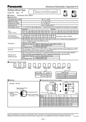 Aluminum Electrolytic Capacitor/VA - Panasonic