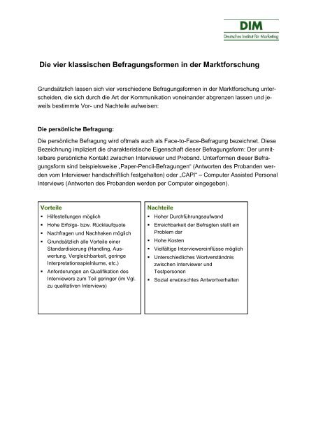 Mafo Beitrag - Deutsches Institut fÃ¼r Marketing