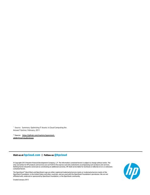 HP and the Open Cloud - HP Cloud