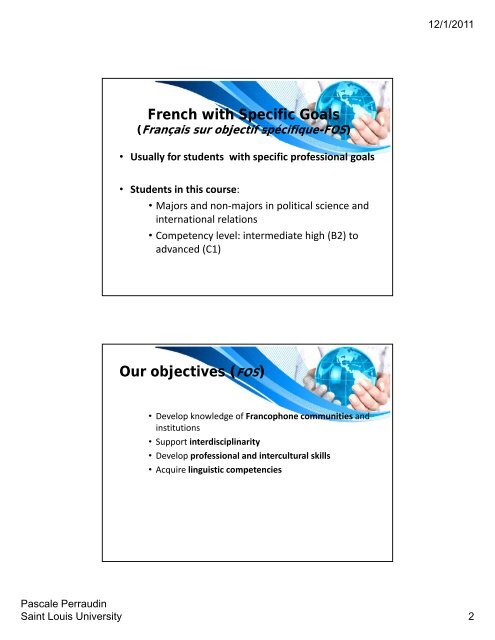 Diversifying French Curriculum - Saint Louis University