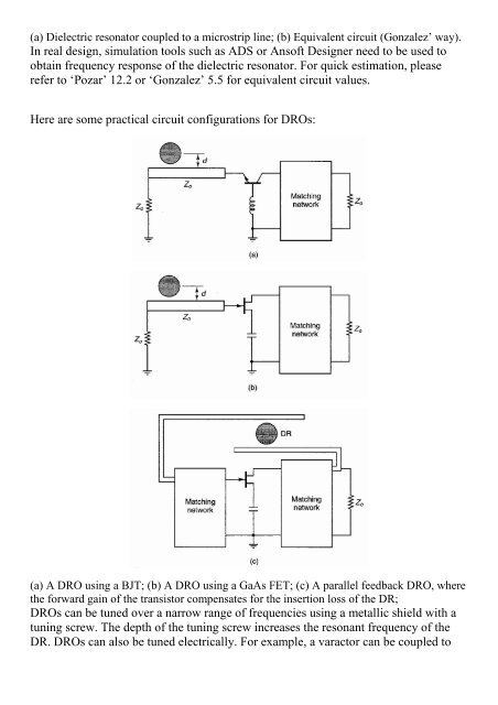 (a) Dielectric resonator oscillators (DRO) - ATVA