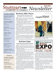 March 2012 Newsletter - Stuttgart Arkansas Chamber of Commerce