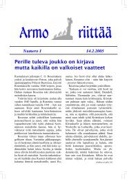 Armo riittÃ¤Ã¤ 2005-1 (C5) - Suomen Evankeliumikoulu
