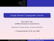 Google Reveals Cryptographic Secrets
