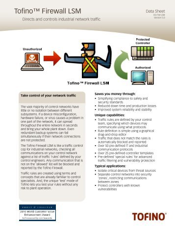 Tofinoâ¢ Firewall LSM - Tofino Security