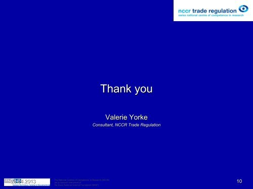 Presentation Valerie Yorke (NCCR Trade Regulation) - World Trade ...