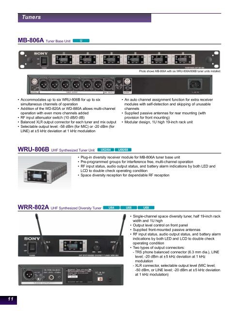 UHF Synthesized Wireless Microphone System