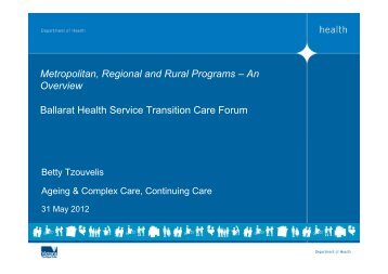 DH pres 4 TCP Forum May12 - Ballarat Health Services